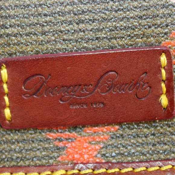 Dooney And Bourke Tartan Plaid Tan And Brown Leather Accent Wristlet - Picture 3 of 6